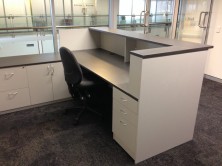 Custom Made. Choice Of Pedestal. Special Return With Drawers And Door And Fitted Drawers To Desk
